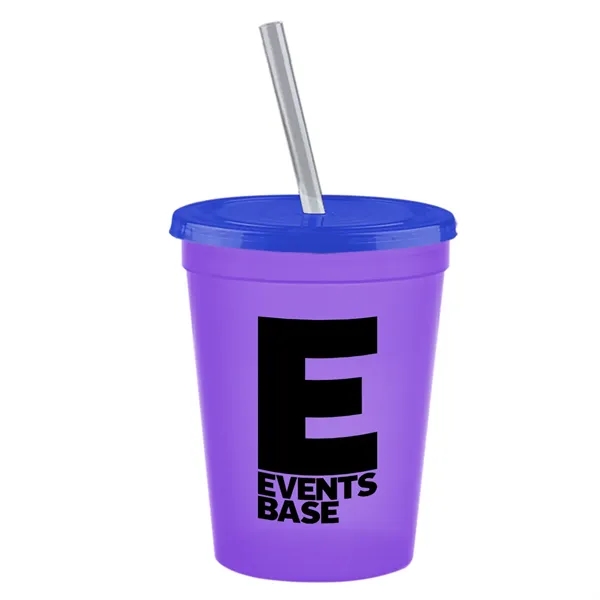 Molded in USA 16 oz. Stadium Cup with Lid & Straw... from ASI 40480 Koozie Group