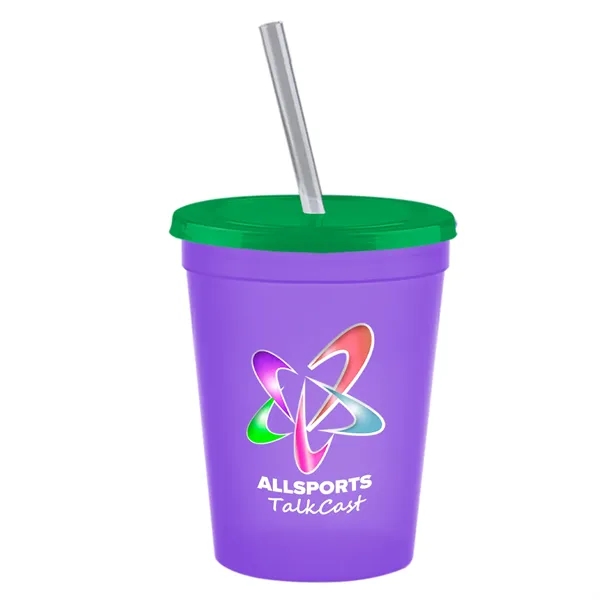 Molded in USA 16 oz. Stadium Cup with Lid & Straw... from ASI 40480 Koozie Group