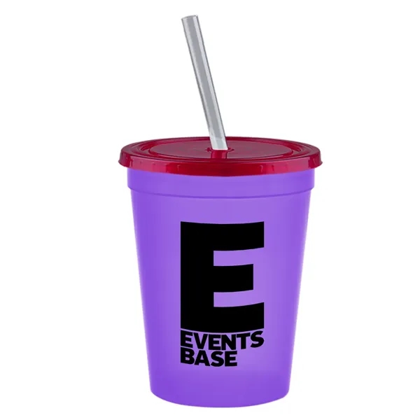 Molded in USA 16 oz. Stadium Cup with Lid & Straw... from ASI 40480 Koozie Group