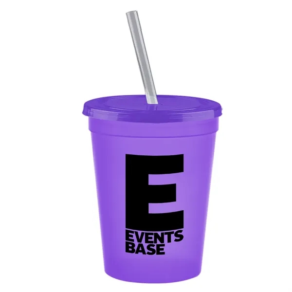 Molded in USA 16 oz. Stadium Cup with Lid & Straw... from ASI 40480 Koozie Group
