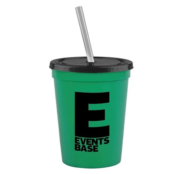 Molded in USA 16 oz. Stadium Cup with Lid & Straw... from ASI 40480 Koozie Group