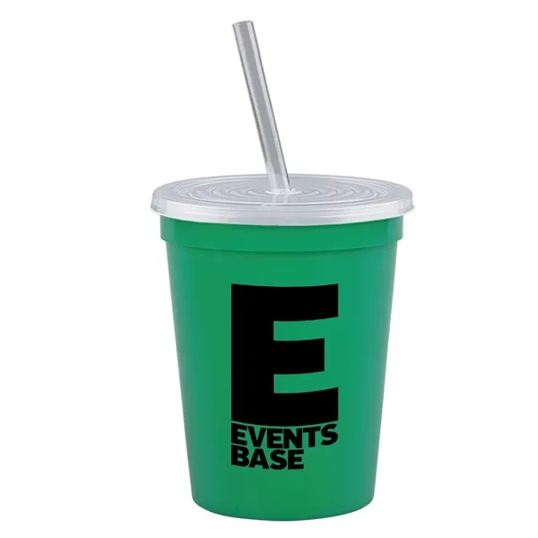 Molded in USA 16 oz. Stadium Cup with Lid & Straw... from ASI 40480 Koozie Group