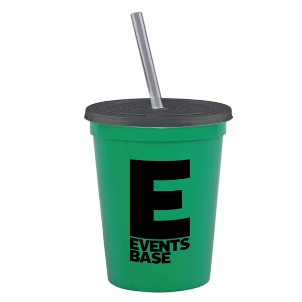 Molded in USA 16 oz. Stadium Cup with Lid & Straw... from ASI 40480 Koozie Group