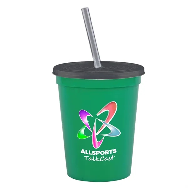 Molded in USA 16 oz. Stadium Cup with Lid & Straw... from ASI 40480 Koozie Group