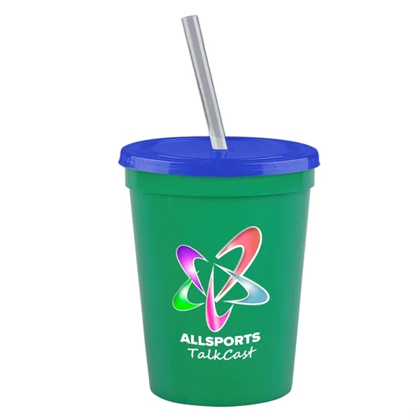 Molded in USA 16 oz. Stadium Cup with Lid & Straw... from ASI 40480 Koozie Group