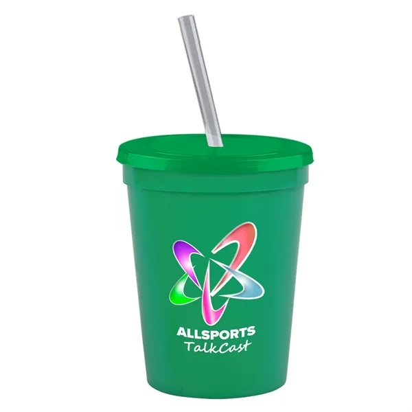 Molded in USA 16 oz. Stadium Cup with Lid & Straw... from ASI 40480 Koozie Group