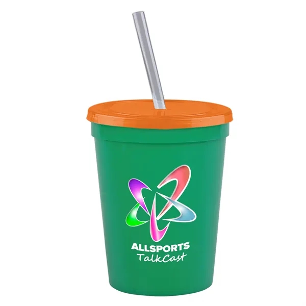 Molded in USA 16 oz. Stadium Cup with Lid & Straw... from ASI 40480 Koozie Group