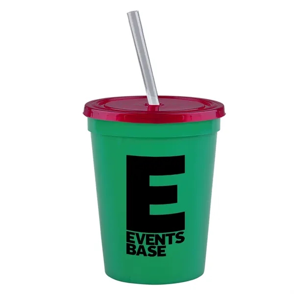 Molded in USA 16 oz. Stadium Cup with Lid & Straw... from ASI 40480 Koozie Group