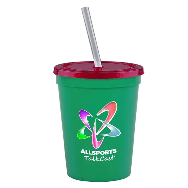 Molded in USA 16 oz. Stadium Cup with Lid & Straw... from ASI 40480 Koozie Group