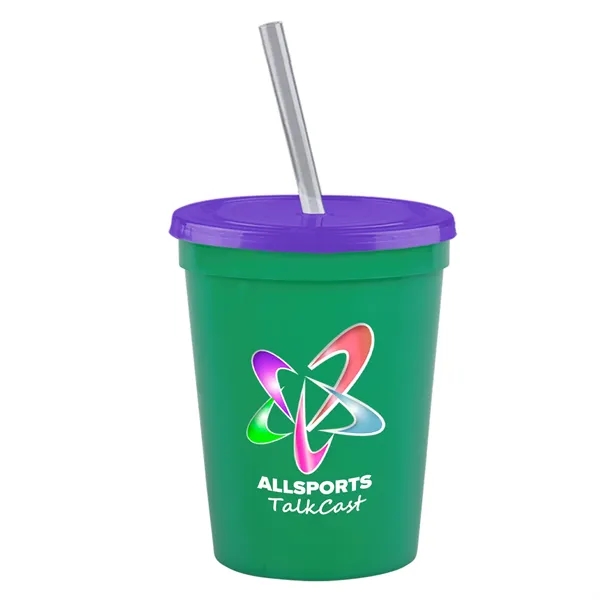 Molded in USA 16 oz. Stadium Cup with Lid & Straw... from ASI 40480 Koozie Group