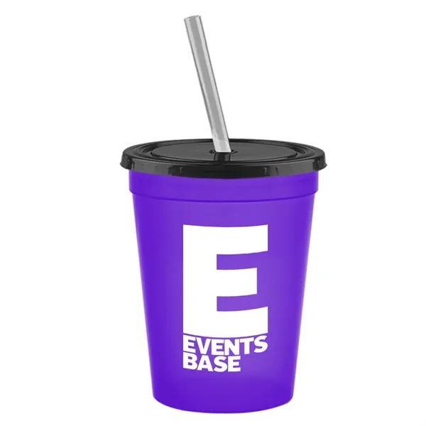 Molded in USA 16 oz. Stadium Cup with Lid & Straw... from ASI 40480 Koozie Group