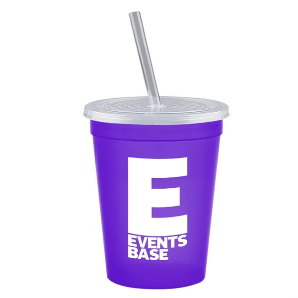 Molded in USA 16 oz. Stadium Cup with Lid & Straw... from ASI 40480 Koozie Group