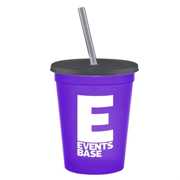 Molded in USA 16 oz. Stadium Cup with Lid & Straw... from ASI 40480 Koozie Group