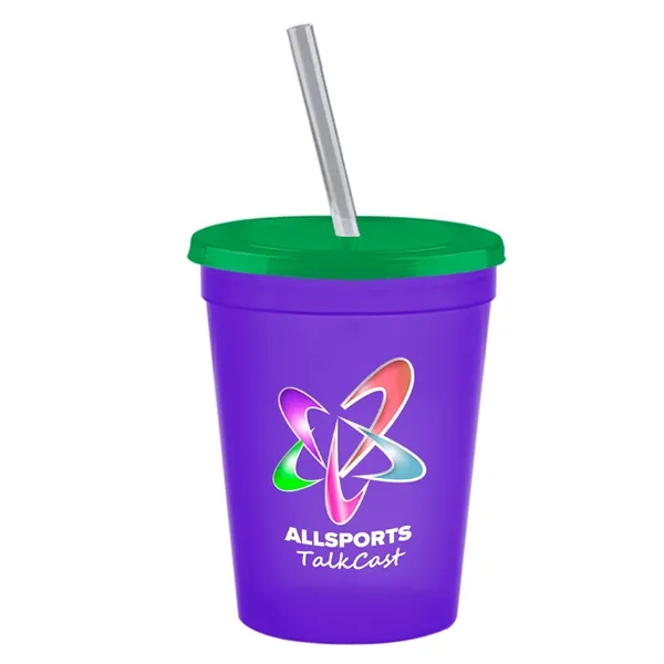 Molded in USA 16 oz. Stadium Cup with Lid & Straw... from ASI 40480 Koozie Group