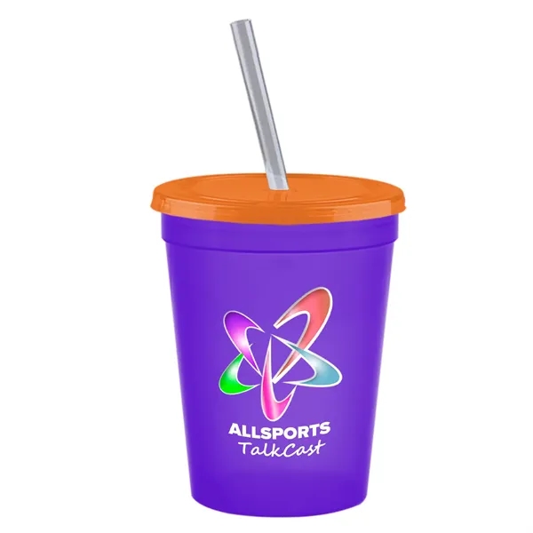 Molded in USA 16 oz. Stadium Cup with Lid & Straw... from ASI 40480 Koozie Group