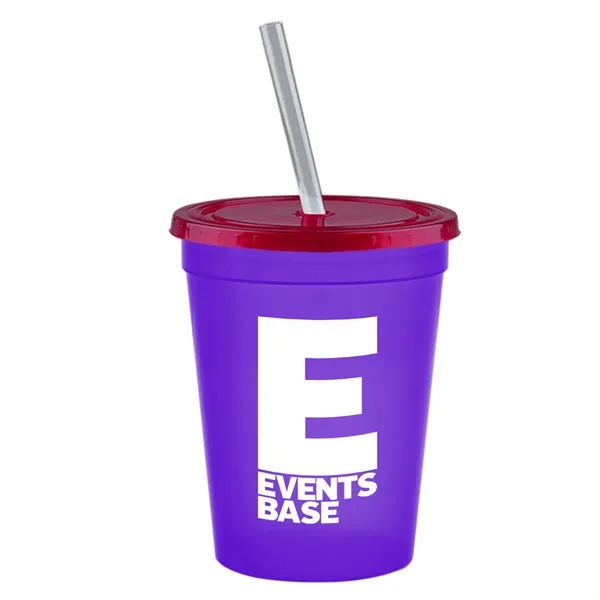Molded in USA 16 oz. Stadium Cup with Lid & Straw... from ASI 40480 Koozie Group