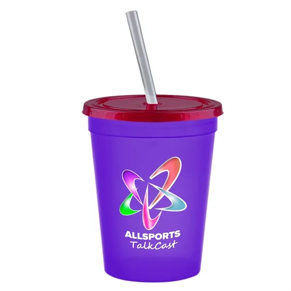 Molded in USA 16 oz. Stadium Cup with Lid & Straw... from ASI 40480 Koozie Group
