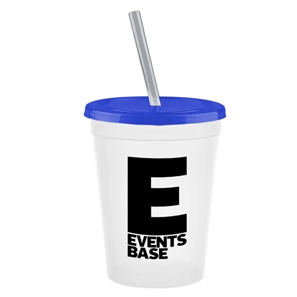 Molded in USA 16 oz. Stadium Cup with Lid & Straw... from ASI 40480 Koozie Group