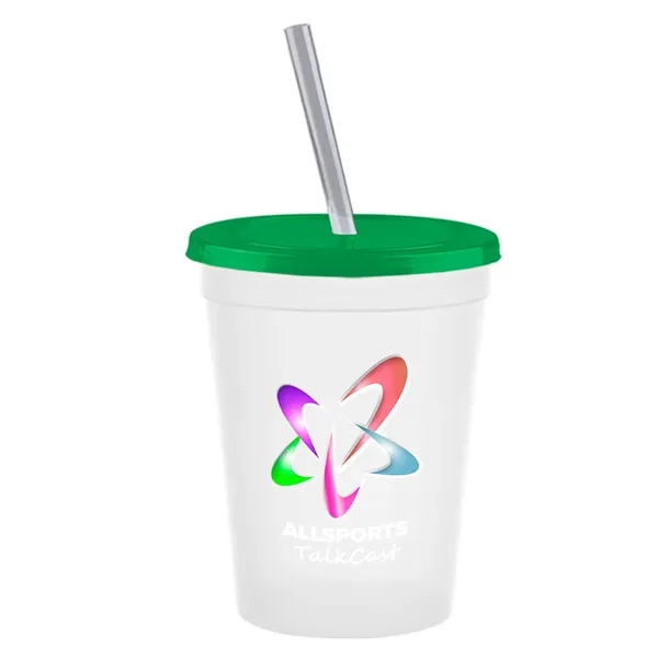 Molded in USA 16 oz. Stadium Cup with Lid & Straw... from ASI 40480 Koozie Group