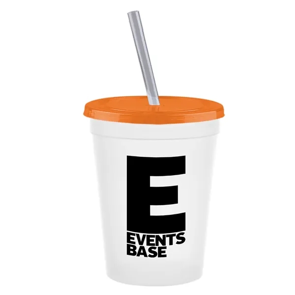 Molded in USA 16 oz. Stadium Cup with Lid & Straw... from ASI 40480 Koozie Group