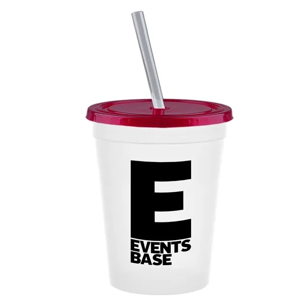 Molded in USA 16 oz. Stadium Cup with Lid & Straw... from ASI 40480 Koozie Group