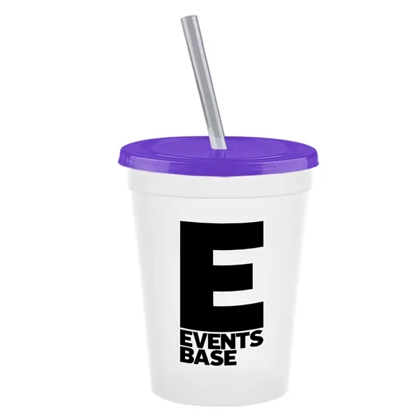 Molded in USA 16 oz. Stadium Cup with Lid & Straw... from ASI 40480 Koozie Group