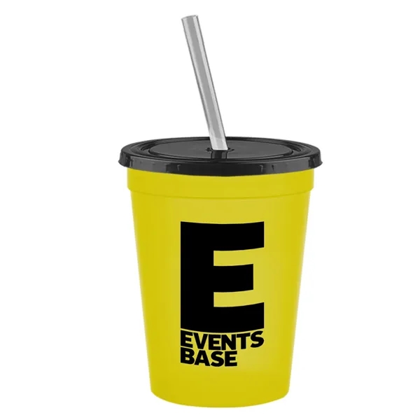 Molded in USA 16 oz. Stadium Cup with Lid & Straw... from ASI 40480 Koozie Group