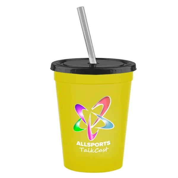Molded in USA 16 oz. Stadium Cup with Lid & Straw... from ASI 40480 Koozie Group
