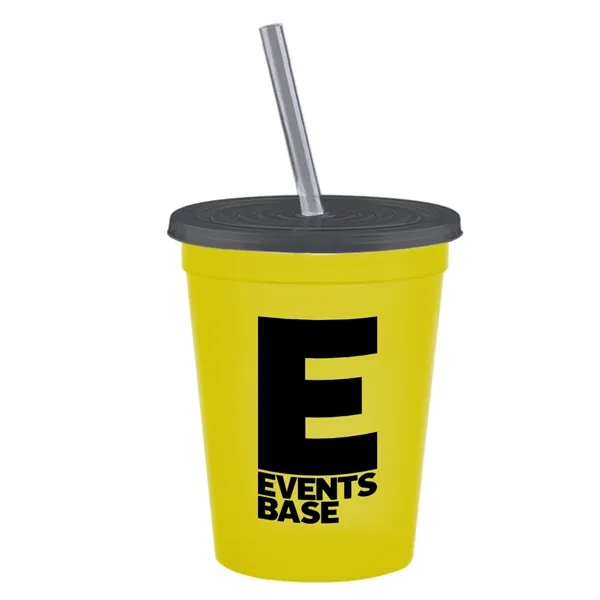 Molded in USA 16 oz. Stadium Cup with Lid & Straw... from ASI 40480 Koozie Group