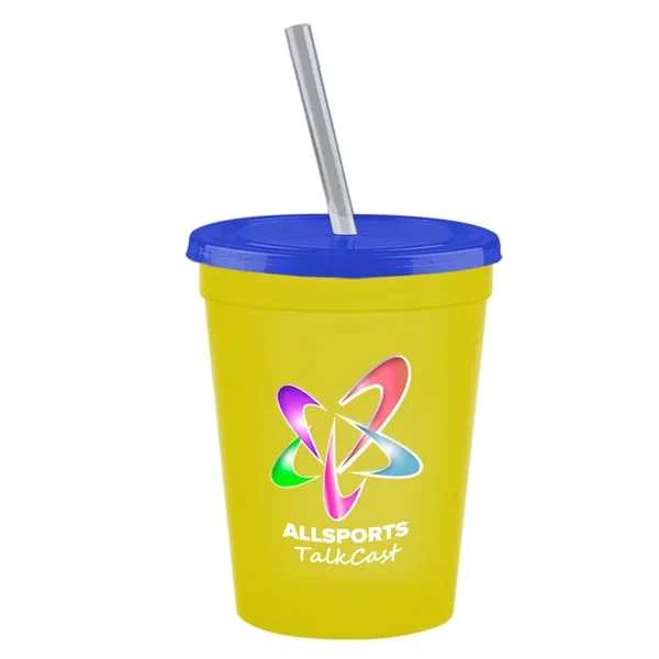 Molded in USA 16 oz. Stadium Cup with Lid & Straw... from ASI 40480 Koozie Group