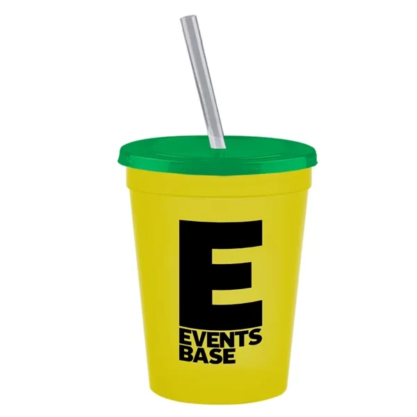 Molded in USA 16 oz. Stadium Cup with Lid & Straw... from ASI 40480 Koozie Group