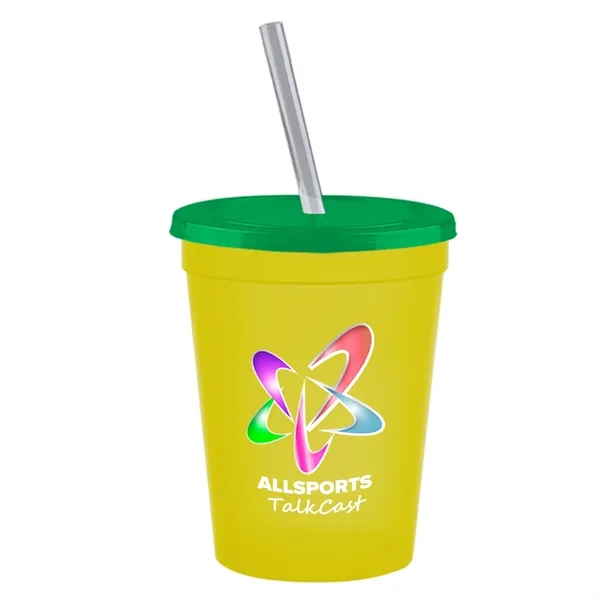 Molded in USA 16 oz. Stadium Cup with Lid & Straw... from ASI 40480 Koozie Group