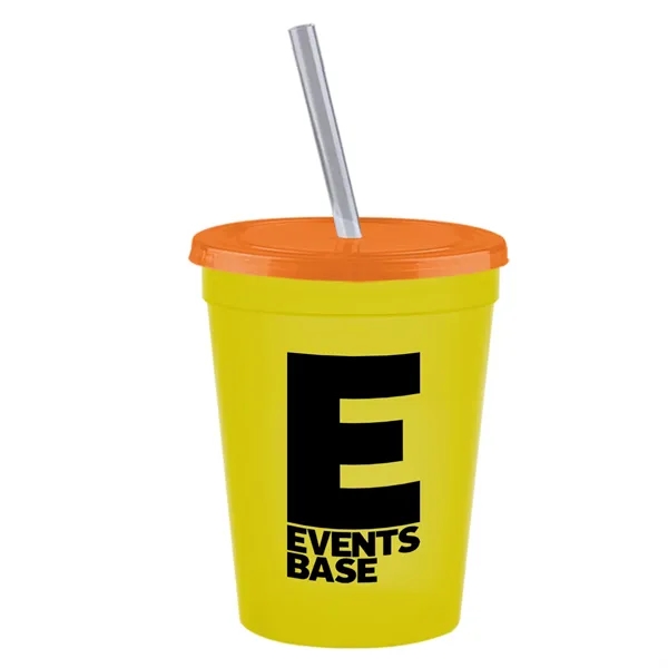 Molded in USA 16 oz. Stadium Cup with Lid & Straw... from ASI 40480 Koozie Group