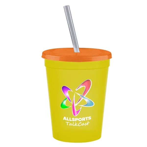 Molded in USA 16 oz. Stadium Cup with Lid & Straw... from ASI 40480 Koozie Group