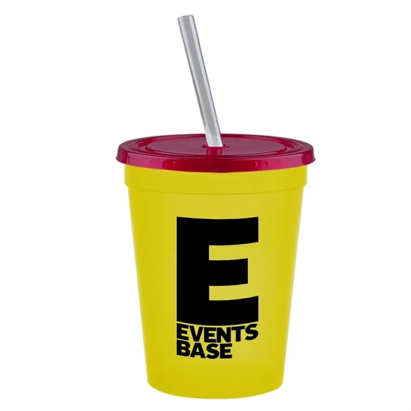 Molded in USA 16 oz. Stadium Cup with Lid & Straw... from ASI 40480 Koozie Group