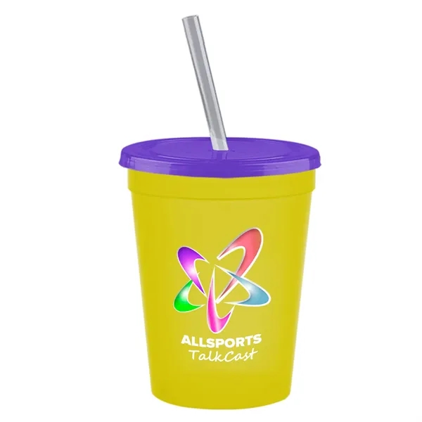 Molded in USA 16 oz. Stadium Cup with Lid & Straw... from ASI 40480 Koozie Group