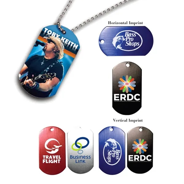 Metal Dog Tag with 23 1/2" Ball Chain... from ASI 30270 Aakron Line