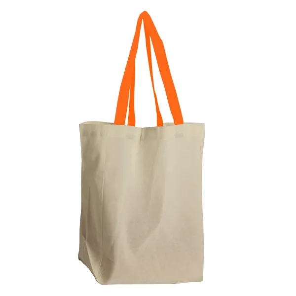 Natural Cotton Grocery Tote with different Color Handles... from ASI 40480 Koozie Group