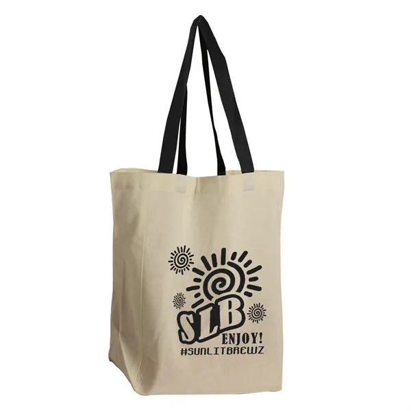 Natural Cotton Grocery Tote with different Color Handles... from ASI 40480 Koozie Group