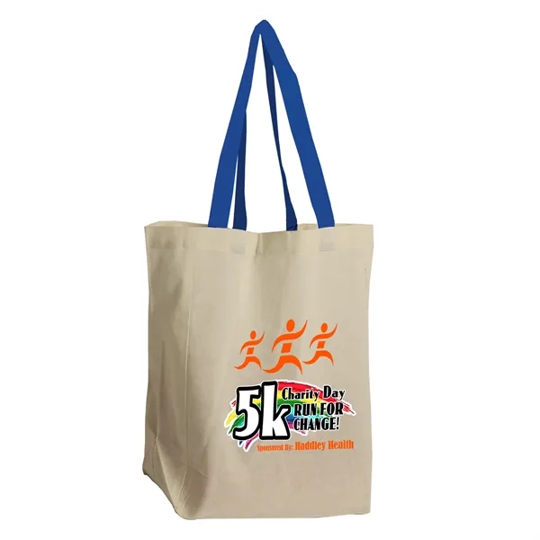 Natural Cotton Grocery Tote with different Color Handles... from ASI 40480 Koozie Group