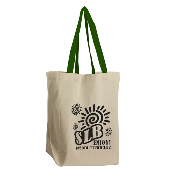 Natural Cotton Grocery Tote with different Color Handles... from ASI 40480 Koozie Group