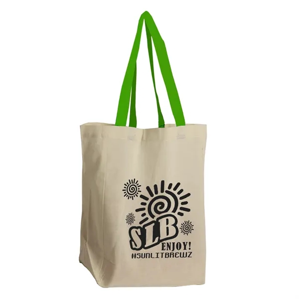 Natural Cotton Grocery Tote with different Color Handles... from ASI 40480 Koozie Group