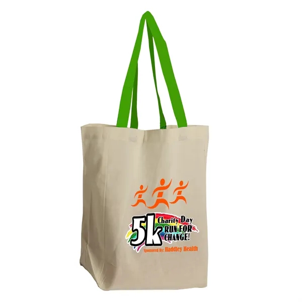 Natural Cotton Grocery Tote with different Color Handles... from ASI 40480 Koozie Group