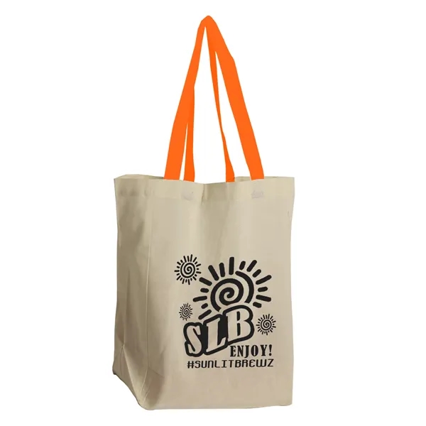 Natural Cotton Grocery Tote with different Color Handles... from ASI 40480 Koozie Group