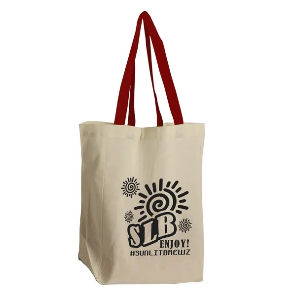 Natural Cotton Grocery Tote with different Color Handles... from ASI 40480 Koozie Group