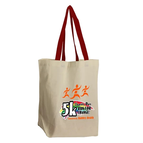 Natural Cotton Grocery Tote with different Color Handles... from ASI 40480 Koozie Group