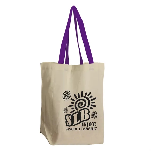 Natural Cotton Grocery Tote with different Color Handles... from ASI 40480 Koozie Group