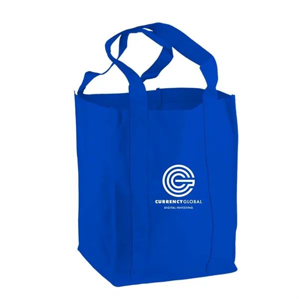 Non-woven polypropylene grocery tote bag, 12" wide, 14" H, and 8"... from ASI 40480 Koozie Group