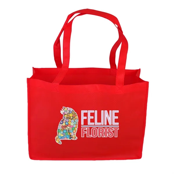 Non-woven polypropylene tote bag, 16" x 12" x 6" deep with... from ASI 40480 Koozie Group