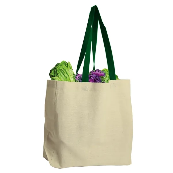 Natural  8 oz. Cotton Canvas Tote with Color Handles... from ASI 40480 Koozie Group